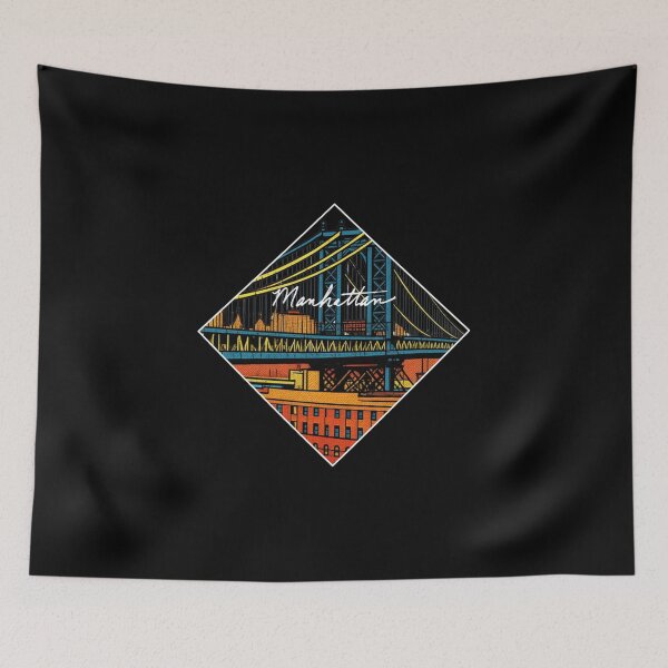 Item preview, Manhattan Bridge New York City Vintage Pop Art Diamond Sticker designed and sold by FestivityFinds.
