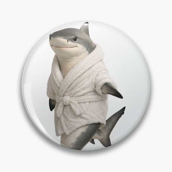 Item preview, Cozy Reef Shark in a White Bathrobe designed and sold by Sillytoe.