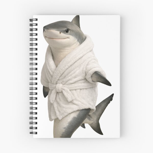 Item preview, Cozy Reef Shark in a White Bathrobe designed and sold by Sillytoe.
