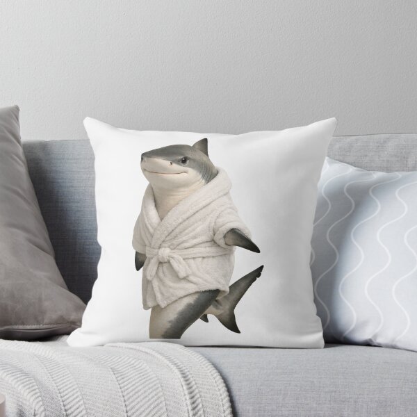 Item preview, Cozy Reef Shark in a White Bathrobe designed and sold by Sillytoe.