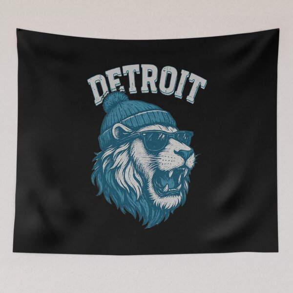 Item preview, Detroit Lion Beanie Retro Mascot Graphic designed and sold by cambreighc.