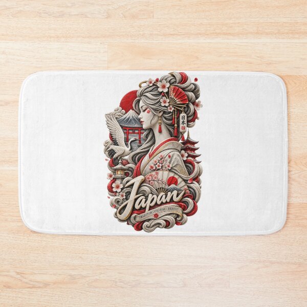 Item preview, Japan Stone Sculpture – Japanese Geisha, Mount Fuji & Cherry Blossom Art designed and sold by ujjawal.