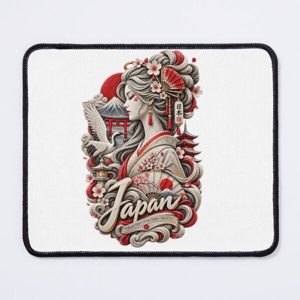 Item preview, Japan Stone Sculpture – Japanese Geisha, Mount Fuji & Cherry Blossom Art designed and sold by ujjawal.