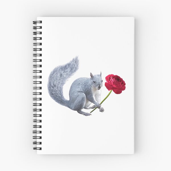 Item preview, Gray Squirrel Red Flower designed and sold by catsclips.