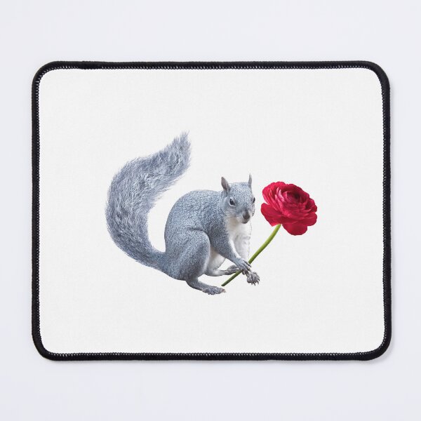 Item preview, Gray Squirrel Red Flower designed and sold by catsclips.