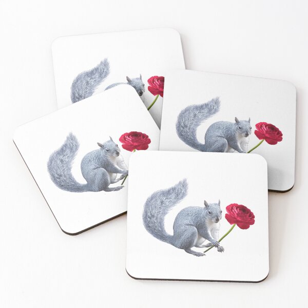 Item preview, Gray Squirrel Red Flower designed and sold by catsclips.