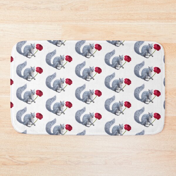 Item preview, Gray Squirrel Red Flower designed and sold by catsclips.