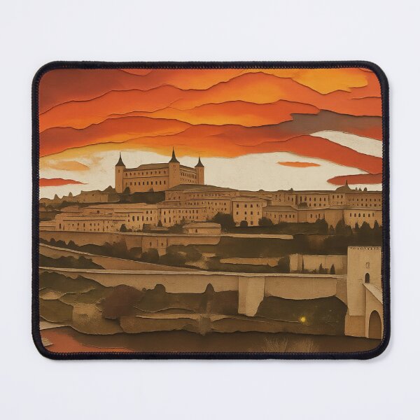 Item preview, Toledo Spain Paper Cut Art Sunset Cityscape designed and sold by FestivityFinds.