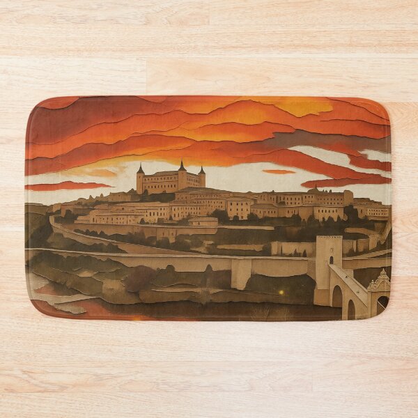 Item preview, Toledo Spain Paper Cut Art Sunset Cityscape designed and sold by FestivityFinds.