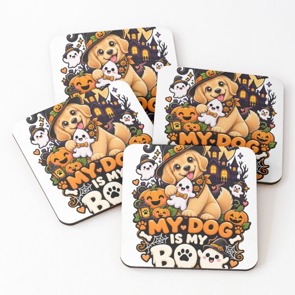 Item preview, My Dog Is My Boo | Cute Golden Retriever Halloween Ghost Pumpkin designed and sold by KnrNazimTHRE4DS.