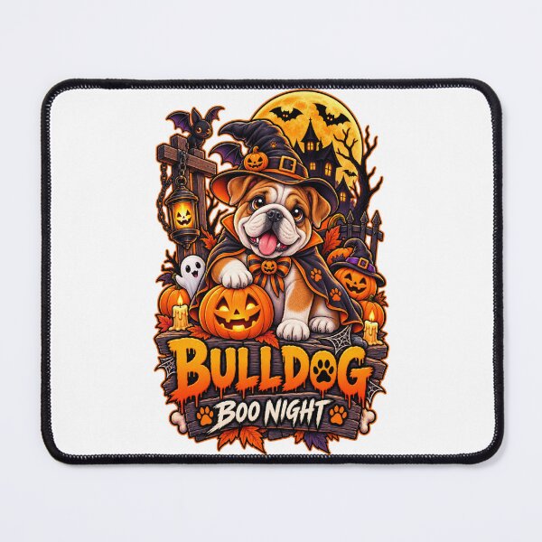 Item preview, Bulldog Boo Night | Cute English Bulldog Halloween Witch Pumpkin designed and sold by KnrNazimTHRE4DS.