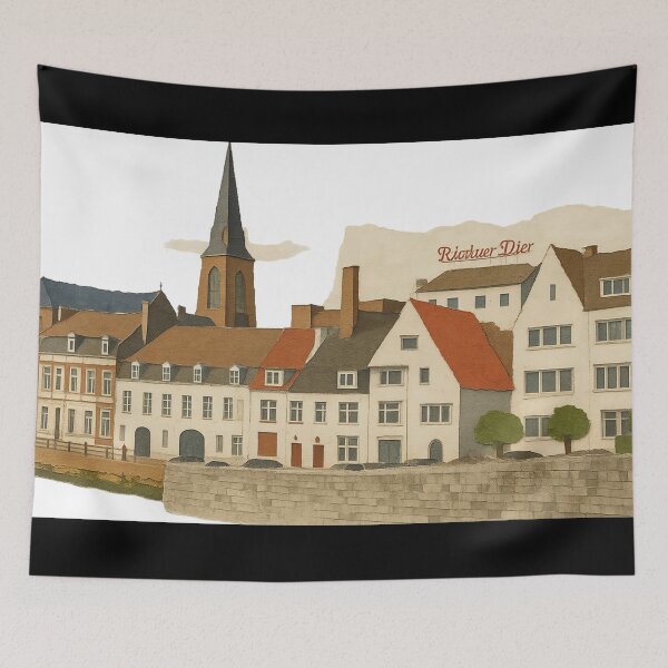 Item preview, Maastricht Netherlands Vintage Dutch Architecture Art designed and sold by FestivityFinds.