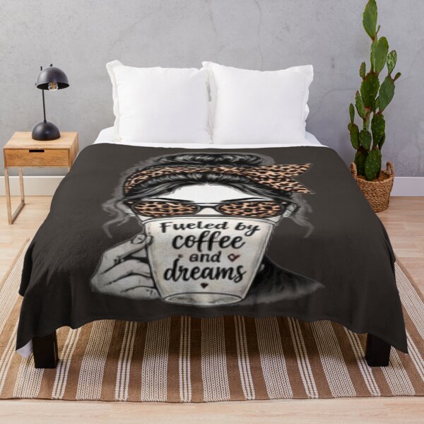 Item preview, Fueled By Coffee And Dreams Messy Bun Art designed and sold by FABIOLA1970.