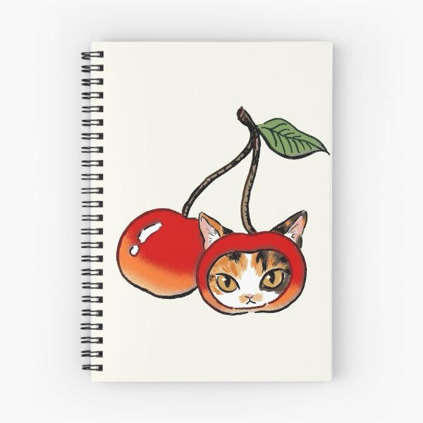 Item preview, Cherry calico cat silly funny  designed and sold by goodiefoodie.