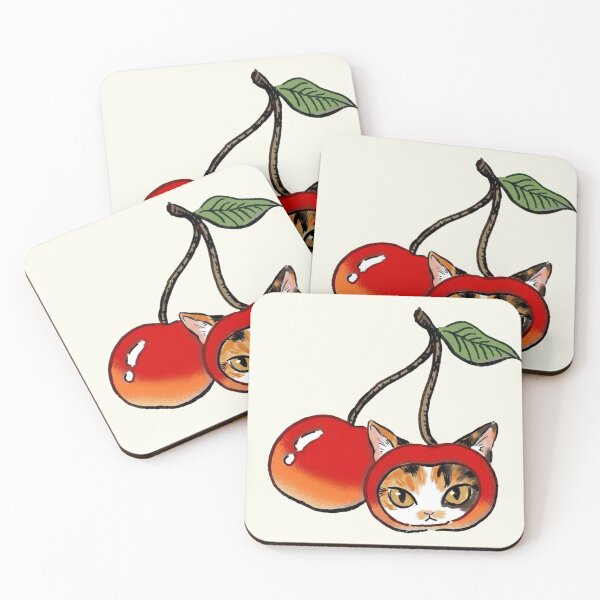 Item preview, Cherry calico cat silly funny  designed and sold by goodiefoodie.