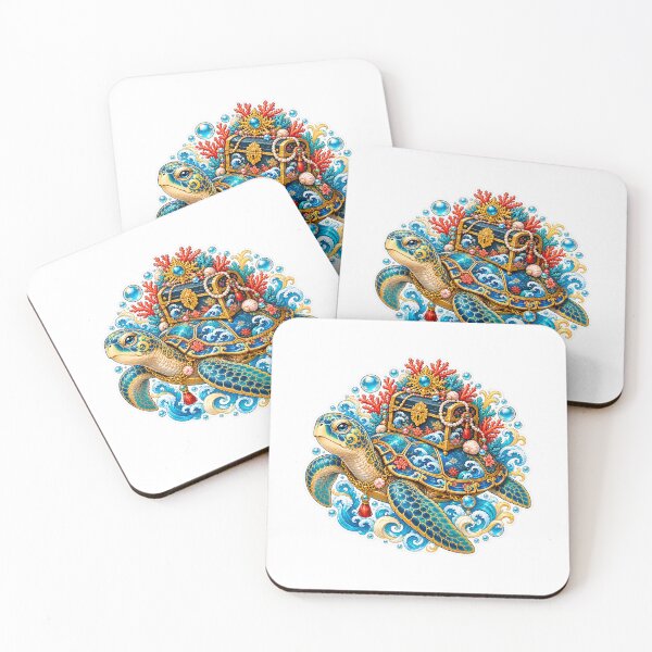 Item preview, Majestic Sea Turtle Ocean Treasure | Colorful Tropical Turtle Fantasy Gift designed and sold by MrDev.
