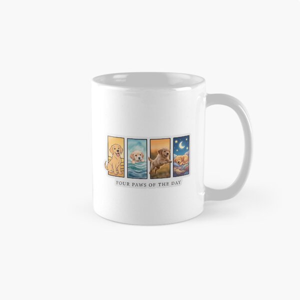 Item preview, Four Paws Golden Retriever Puppy Art designed and sold by Pawfect Vibes Hub.