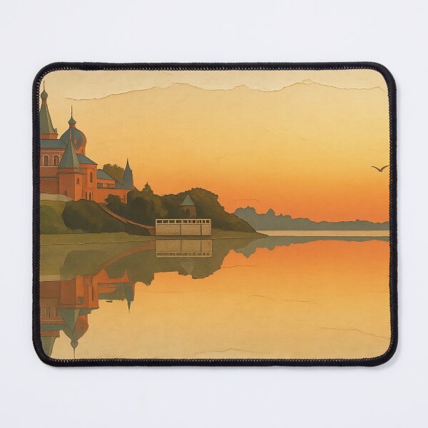 Item preview, St Nicholas Monastery Sunset River Reflection Vintage designed and sold by FestivityFinds.