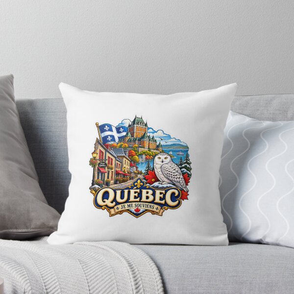 Item preview, Quebec Canada Sticker, Chateau Frontenac Vinyl Sticker, Je Me Souviens Decal, Quebec City Travel Sticker, Snowy Owl Canada Souvenir designed and sold by FUSION STUDIO.