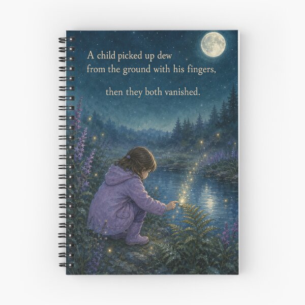 Item preview, Vanished Dew – Moonlit Pond Haiku designed and sold by Enchanting World.