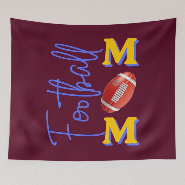 Item preview, Football Mom Blue and Yellow Vertical Sports Typography Design designed and sold by Evelashop.