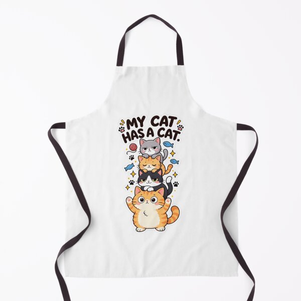 Aperçu de l'œuvre My Cat Has a Cat Funny Cat Lover Design | Cute Kawaii Cat Gift créée et vendue par MrDev.