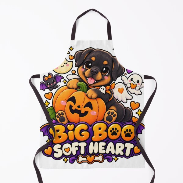 Item preview, Big Boo Soft Heart | Cute Rottweiler Halloween Pumpkin Ghost designed and sold by KnrNazimTHRE4DS.