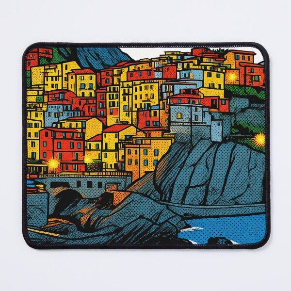 Item preview, Manarola Cinque Terre Italy Pop Art Retro Travel designed and sold by FestivityFinds.