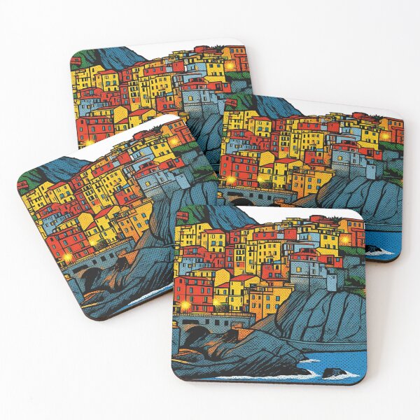 Item preview, Manarola Cinque Terre Italy Pop Art Retro Travel designed and sold by FestivityFinds.