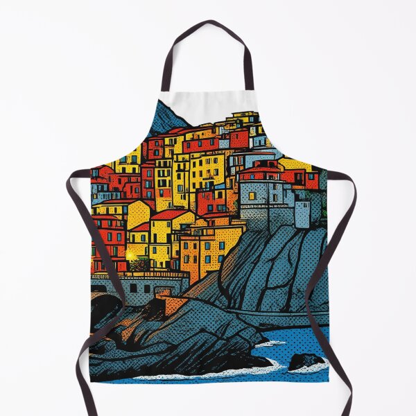 Item preview, Manarola Cinque Terre Italy Pop Art Retro Travel designed and sold by FestivityFinds.