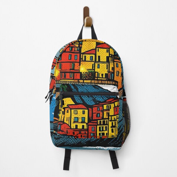 Item preview, Manarola Cinque Terre Italy Pop Art Retro Travel designed and sold by FestivityFinds.