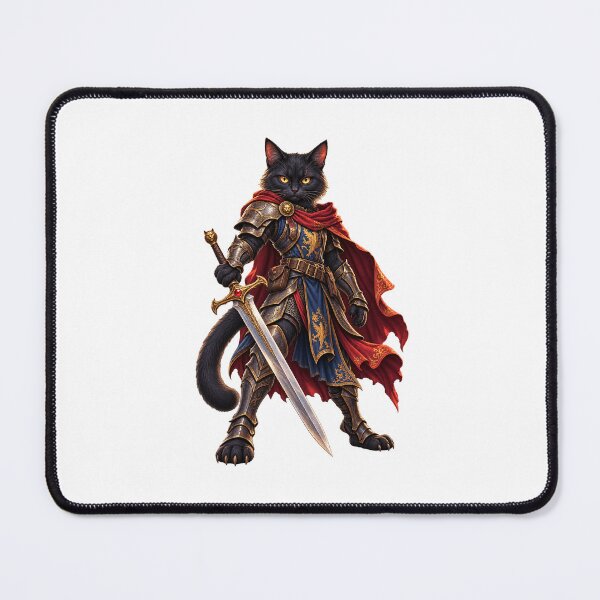 Item preview, Black Cat Knight – Medieval Fantasy Warrior designed and sold by Ray's Photos & Art.