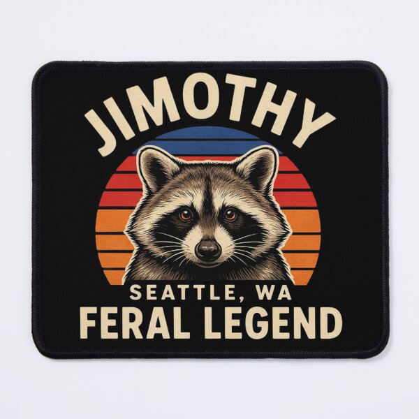 Item preview, Jimmy Raccoon Seattle Feral Legend – Funny Vintage Raccoon designed and sold by Zizo-DR44.