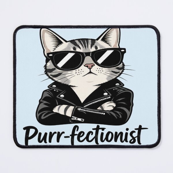 Item preview, Cool Biker Cat Purr-fectionist Funny Cute Kitten designed and sold by FABIOLA1970.