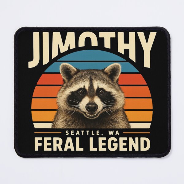 Item preview, Jimmy Raccoon Seattle Feral Legend – Vintage Retro Raccoon Art designed and sold by Zizo-DR44.