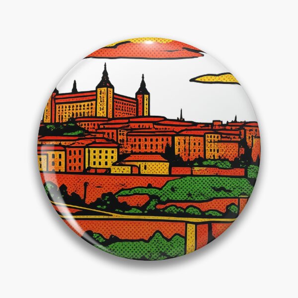Item preview, Toledo Spain Vintage Pop Art Cityscape Sunset Poster designed and sold by FestivityFinds.