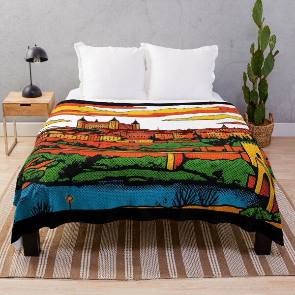 Item preview, Toledo Spain Vintage Pop Art Cityscape Sunset Poster designed and sold by FestivityFinds.