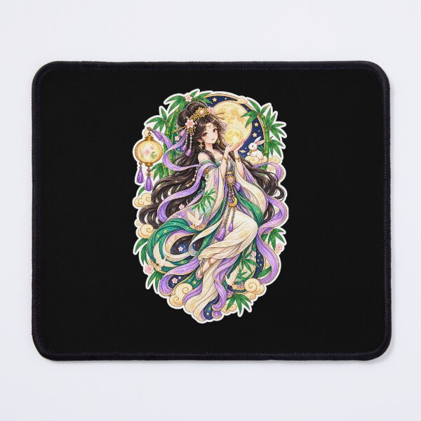 Item preview, Moon Goddess Lunar Festival Art | Asian Moon Princess with Rabbit & Bamboo designed and sold by MrDev.