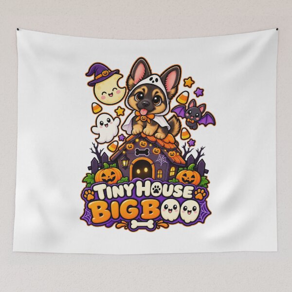 Item preview, Tiny House Big Boo | Cute German Shepherd Halloween Ghost Doghouse designed and sold by KnrNazimTHRE4DS.