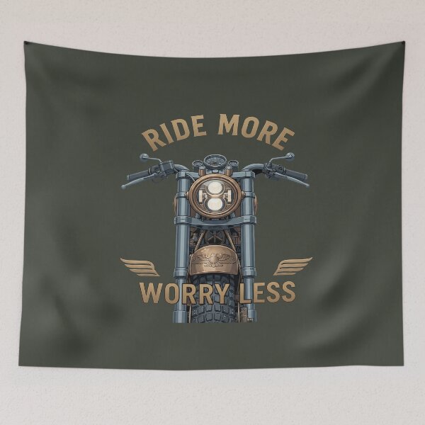 Item preview, Vintage Motorcycle Ride More Worry Less T-Shirt designed and sold by FABIOLA1970.