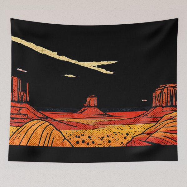 Item preview, Monument Valley Pop Art Desert Landscape Vintage Graphic designed and sold by FestivityFinds.