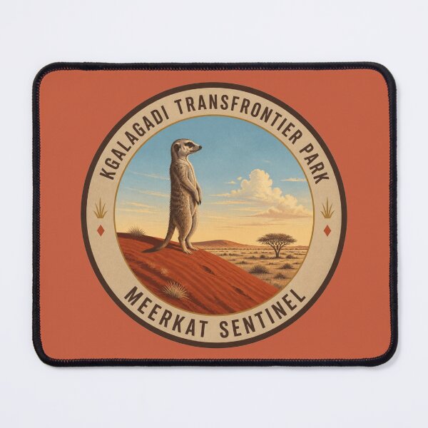 Item preview, Kgalagadi Meerkat Sentinel Sticker – Red Dune Wildlife Badge designed and sold by The Digital Compass.