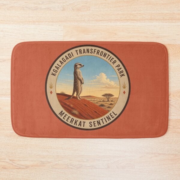 Item preview, Kgalagadi Meerkat Sentinel Sticker – Red Dune Wildlife Badge designed and sold by The Digital Compass.