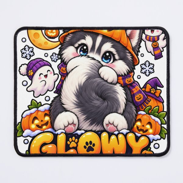 Item preview, Glowy Boo Floof | Cute Husky Halloween Pumpkin Ghost Snow designed and sold by KnrNazimTHRE4DS.