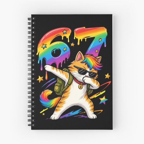 Item preview, Colorful Dabbing Cat 67 Melting Rainbow Funny Meme designed and sold by Vermanartist.