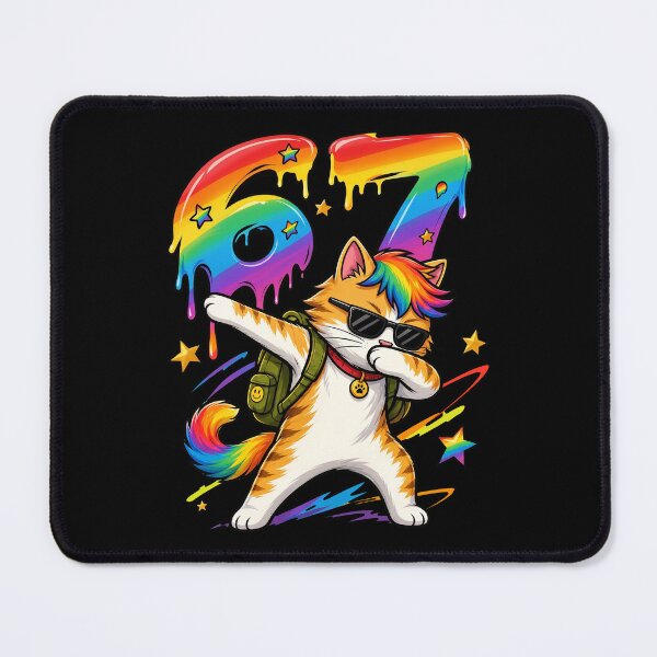 Item preview, Colorful Dabbing Cat 67 Melting Rainbow Funny Meme designed and sold by Vermanartist.