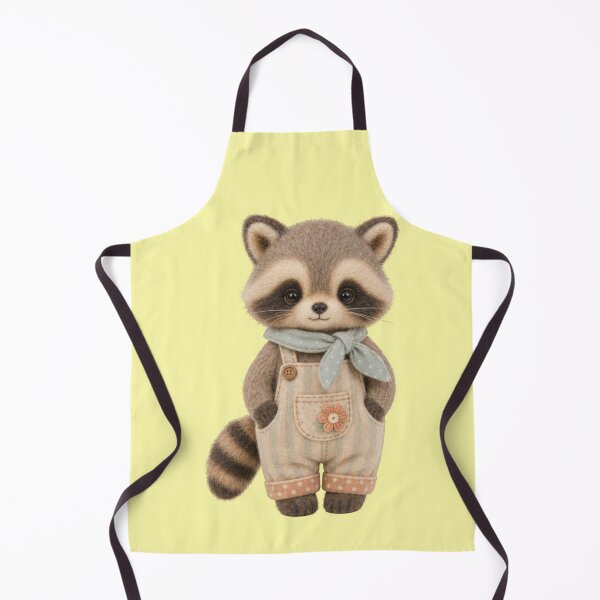 Item preview, Raccoon dungarees scarf cute textile plush toy aesthetic designed and sold by Mauswohn.
