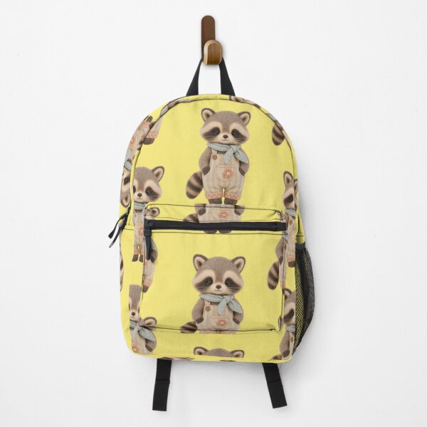 Item preview, Raccoon dungarees scarf cute textile plush toy aesthetic designed and sold by Mauswohn.