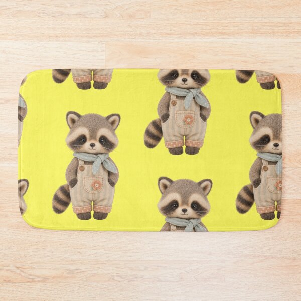 Item preview, Raccoon dungarees scarf cute textile plush toy aesthetic designed and sold by Mauswohn.