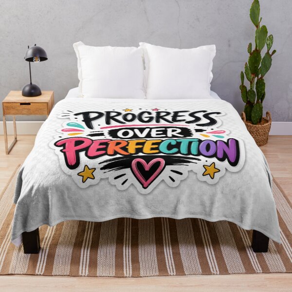 Item preview, Progress Over Perfection Motivational Quote designed and sold by MR4me.